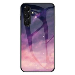 Силиконов кейс със стъклен гръб за Samsung Galaxy А17 5G/A26 5G - лилаво небе