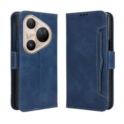 Кожен калъф тип портмоне с магнитна закопчалка за Huawei Pura 80 Pro/Pro+ - тъмно син