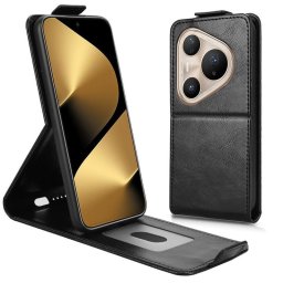 Кожен калъф flip за Huawei Pura 80 Pro/Pro+ - черен