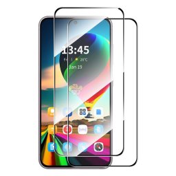Два броя удароустойчив стъклен протектор за екран марка Enkay за Samsung Galaxy S25 FE - с черна рамка