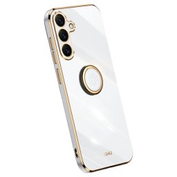 Силиконов гръб със стойка тип пръстен марка XINLI за Samsung Galaxy S25 FE - бял