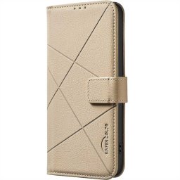 Кожен калъф тип портмоне марка BINFEN COLOR за Motorola Edge 60 Pro 5G - бежов