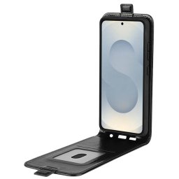Кожен калъф flip за Samsung Galaxy S25 Edge - черен