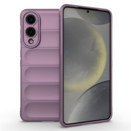 Подсилен силиконов гръб на ленти за Samsung Galaxy S25 Edge - лилав