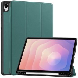 Кожен калъф със сгъващ се капак за Galaxy Tab S11 - тюркоазен