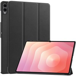 Кожен калъф със сгъващ се капак за Galaxy Tab S11 Ultra - черен