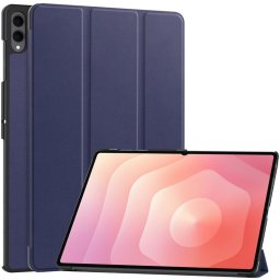 Кожен калъф със сгъващ се капак за Galaxy Tab S11 Ultra - тъмно син