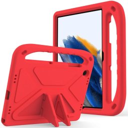 Силиконов гръб със стойка и дръжка за Samsung Galaxy Tab A9+/A11+ - червен