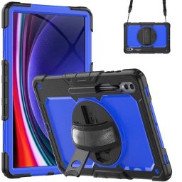Силиконов гръб със стойка за Samsung Galaxy Tab S10 Ultra - тъмно син