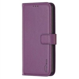 Кожен калъф тип портмоне марка BINFEN COLOR за Xiaomi 15T Pro - лилав