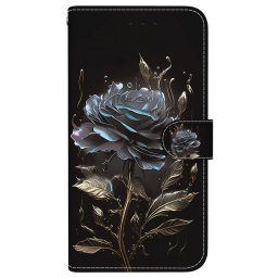 Кожен калъф тип портмоне за Xiaomi 15T - черна роза