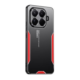 Алуминиев гръб за Xiaomi 15T Pro - черен с червен ръб