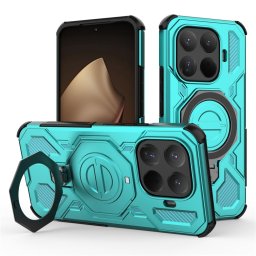 Хибриден гръб с кръгла метална стойка за Xiaomi 15T Pro - син