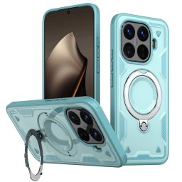 Хибриден гръб с кръгла метална стойка за Xiaomi 15T Pro - светло син