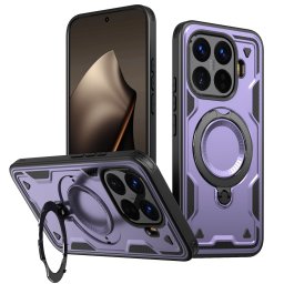 Хибриден гръб с кръгла метална стойка за Xiaomi 15T Pro - лилав