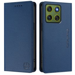 Кожен калъф тип портмоне марка RINACASIS за Motorola Edge 70 5G - тъмно син