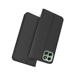 Тънък калъф страничен flip за Honor 400 Smart – черен