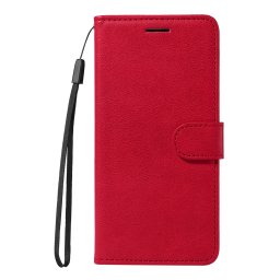 Кожен калъф тип портмоне за Honor 400 Smart - червен