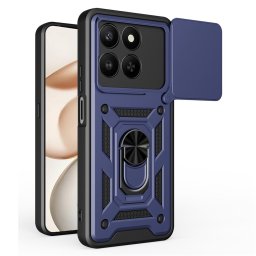 Хибриден гръб със стойка и слайдър за камера за Honor 400 Smart - тъмно син