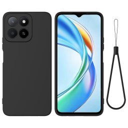 Силиконов гръб с верижка за Honor 400 Smart - черен