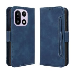 Кожен калъф тип портмоне с магнитна закопчалка за OnePlus 15 - тъмно син