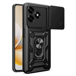 Хибриден гръб със стойка и слайдър за камера за Honor X5c Plus - черен