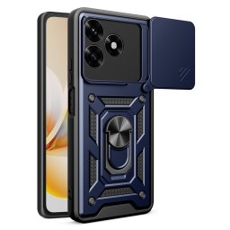 Хибриден гръб със стойка и слайдър за камера за Honor X5c Plus - тъмно син