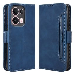 Кожен калъф тип портмоне с магнитна закопчалка за Oppo Reno 13 Pro 5G - тъмно син