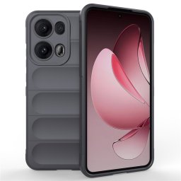 Подсилен силиконов гръб на ленти за Oppo Reno 13 Pro 5G - тъмно сив