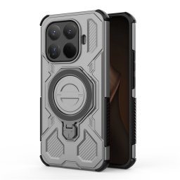 Хибриден гръб с кръгла метална стойка за Xiaomi 15T Pro - тъмно сив