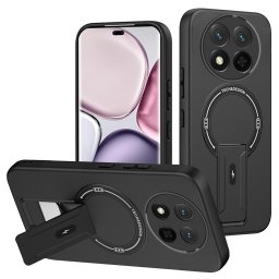 Силиконов гръб със стойка за Honor Magic7 Lite 5G - черен