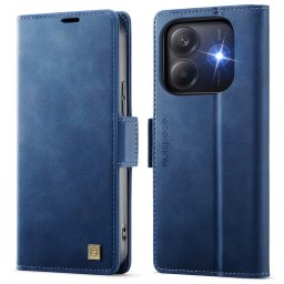 Кожен калъф страничен flip марка AUTSPACE за Xiaomi Redmi Note 14 5G – тъмно син