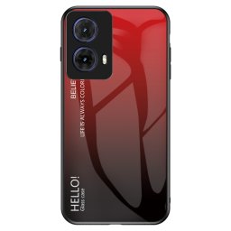 Силиконов кейс със стъклен гръб за Motorola Moto G85 5G - червен градиент