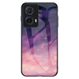 Силиконов кейс със стъклен гръб за Motorola Moto G85 5G - лилаво небе