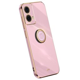 Силиконов гръб със стойка тип пръстен марка XINLI за Motorola Moto G85 5G - лилав