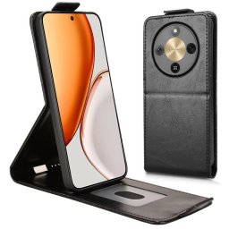 Кожен калъф flip за Honor Magic8 Lite - черен