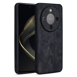 Силиконов гръб с покритие от кожа марка AZNS за Honor Magic8 Lite - черен