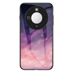 Силиконов кейс със стъклен гръб за Honor Magic8 Lite - лилаво небе