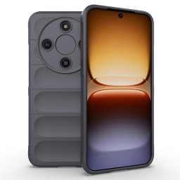 Подсилен силиконов гръб на ленти за Honor Magic8 Lite - тъмно сив