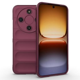 Подсилен силиконов гръб на ленти за Honor Magic8 Lite - винено червен