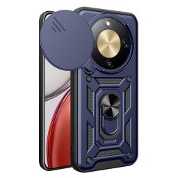 Хибриден гръб със стойка и слайдър за камера за Honor Magic8 Lite - тъмно син