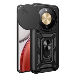 Хибриден гръб със стойка и слайдър за камера за Honor Magic8 Lite - черен