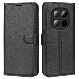 Кожен калъф тип портмоне за Xiaomi Redmi Note 15 Pro 5G - черен