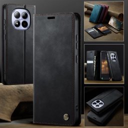 Кожен калъф страничен flip марка CASEME за Xiaomi Redmi Note 15 Pro 5G – черен