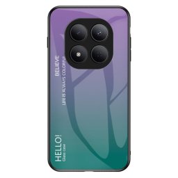 Силиконов кейс със стъклен гръб за Xiaomi Redmi Note 15 Pro 5G - лилав градиент