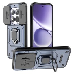 Хибриден гръб със стойка и слайдър за камера за Xiaomi Redmi Note 15 Pro 5G - тъмно син