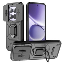 Хибриден гръб със стойка и слайдър за камера за Xiaomi Redmi Note 15 Pro 5G - черен