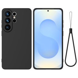 Силиконов гръб с верижка за Samsung Galaxy S26 Ultra - черен
