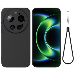 Силиконов гръб с верижка за Xiaomi 17 Ultra - черен