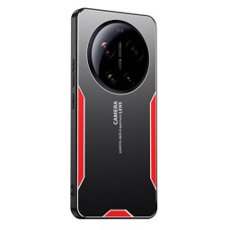 Алуминиев гръб за Xiaomi 17 Ultra - черен с червена рамка
